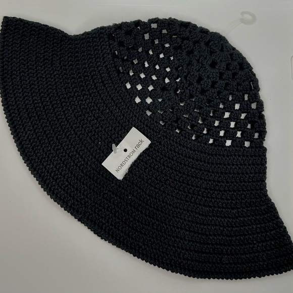 NWT Venessa Arizaga Art Crochet Bucket Hat.Color: Black - Picture 6 of 6